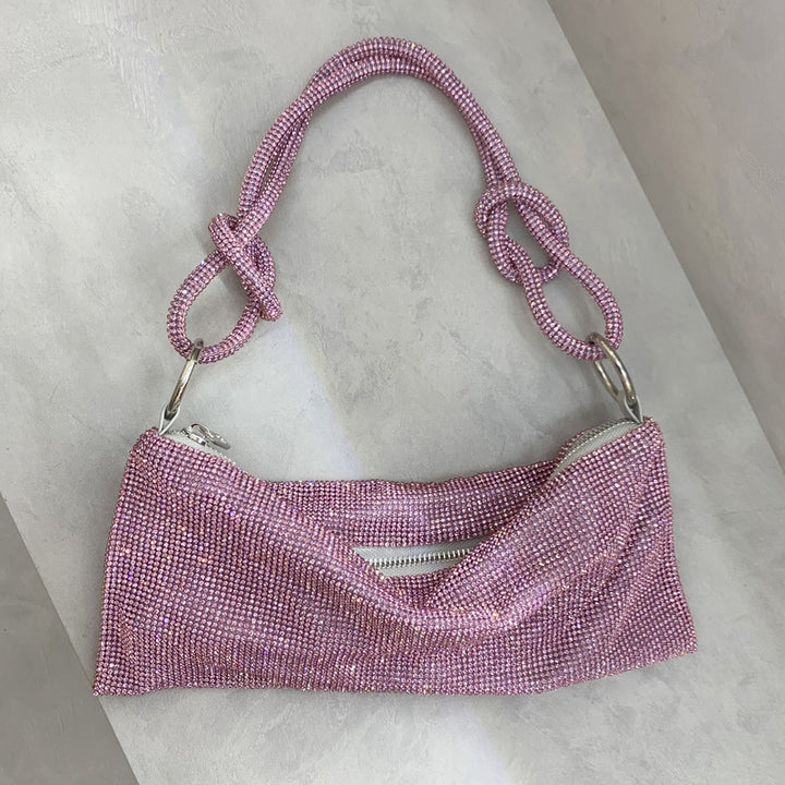 2mm New Women's Bag Rhinestone Bag With Diamonds One Shoulder Portable Diamond Underarm Bag