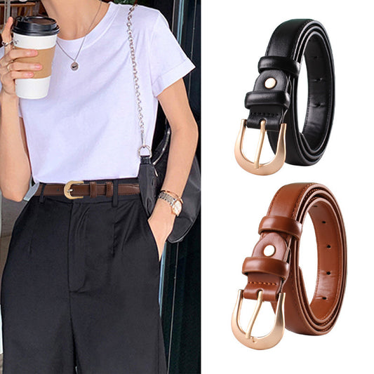 Women's Belt Brown Belt Casual Simple All-matching Jeans  Ornament Pant Belt