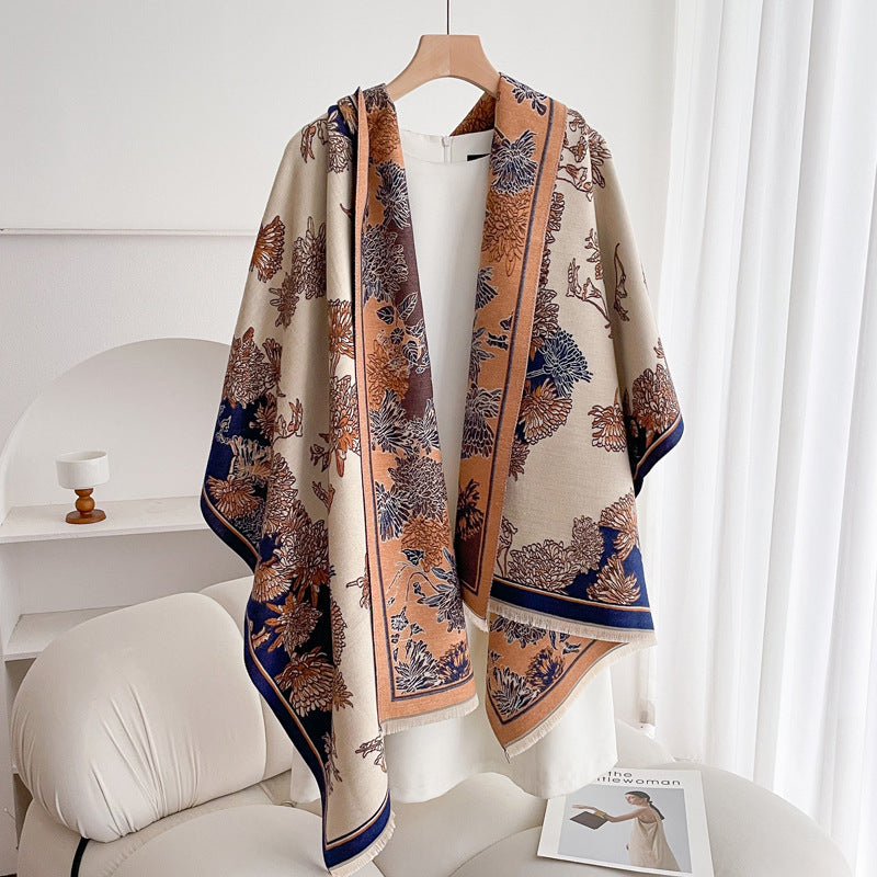 Warm Scarf Fashionable Outerwear Sweet Cute Double-sided Shawl