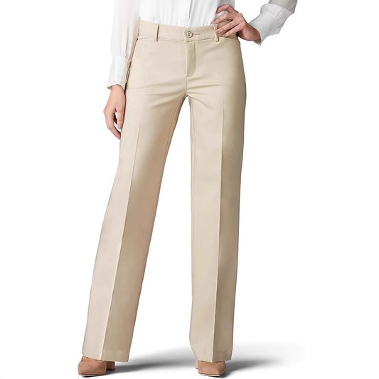 High Waist Loose Elastic Straight Casual Women's Pants