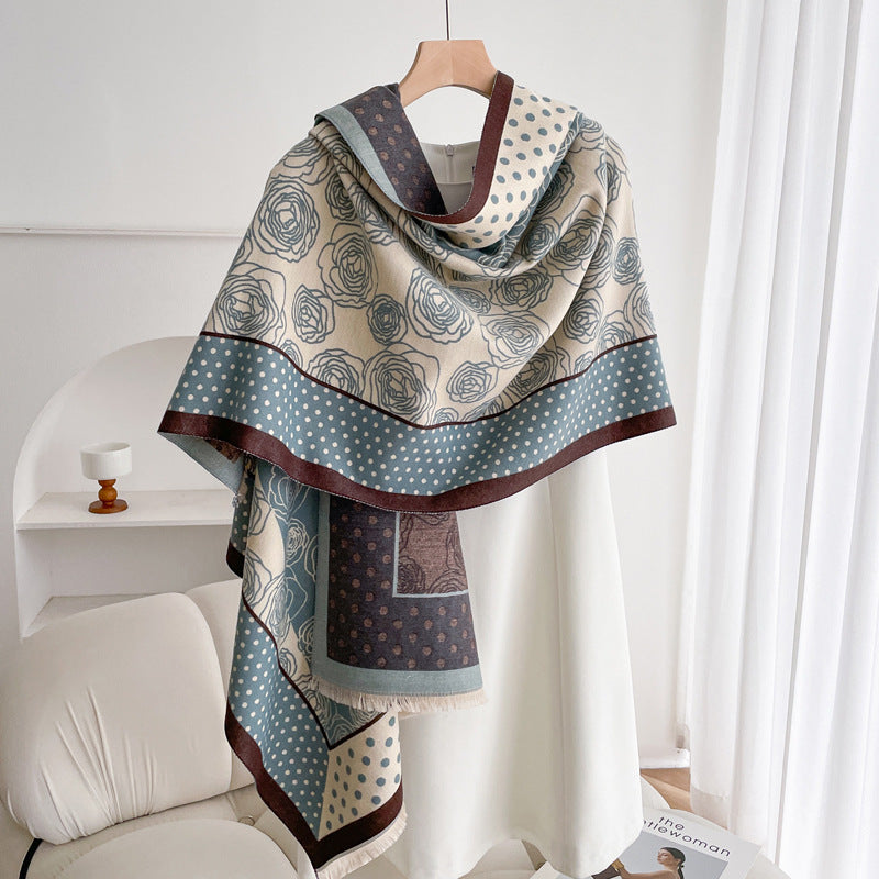 Warm Scarf Fashionable Outerwear Sweet Cute Double-sided Shawl