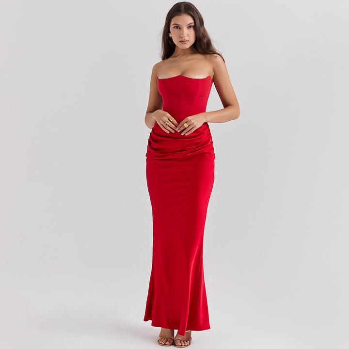 Slim Bandeau Evening Dress
