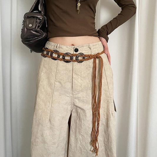 Retro Ethnic Style Ring Waist Strap