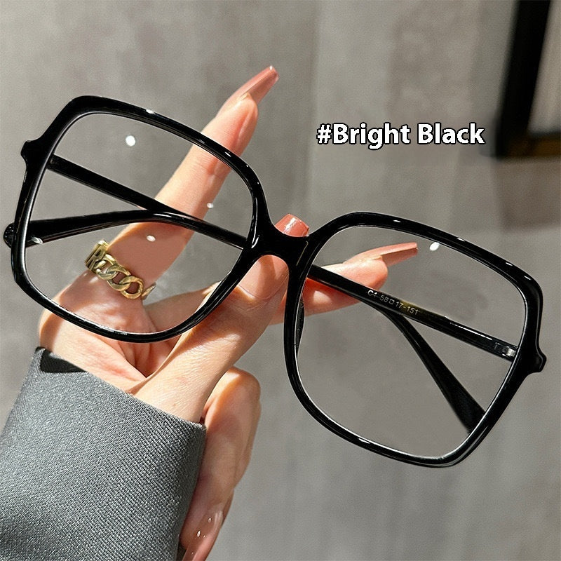 Facial Non-makeup Gadget Black Oversized Glasses With Myopia
