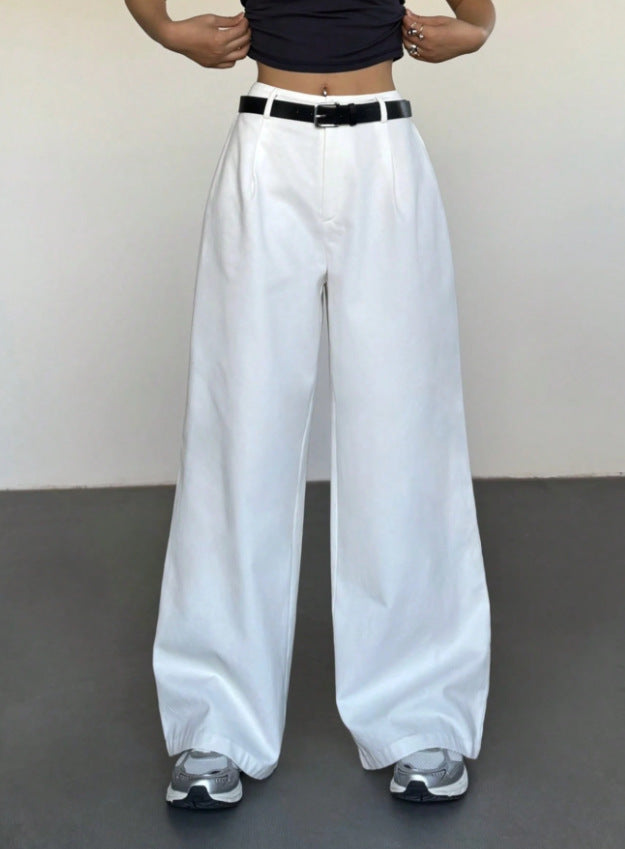 Disposable Ice Silk Breathable Casual Solid Color Wide-leg Pants