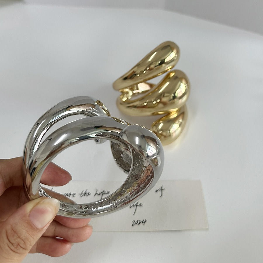 Geometric Spiral Water Drop Bracelet