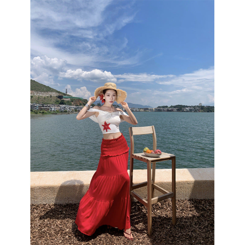 Ruffled Hem Skirt Outfit