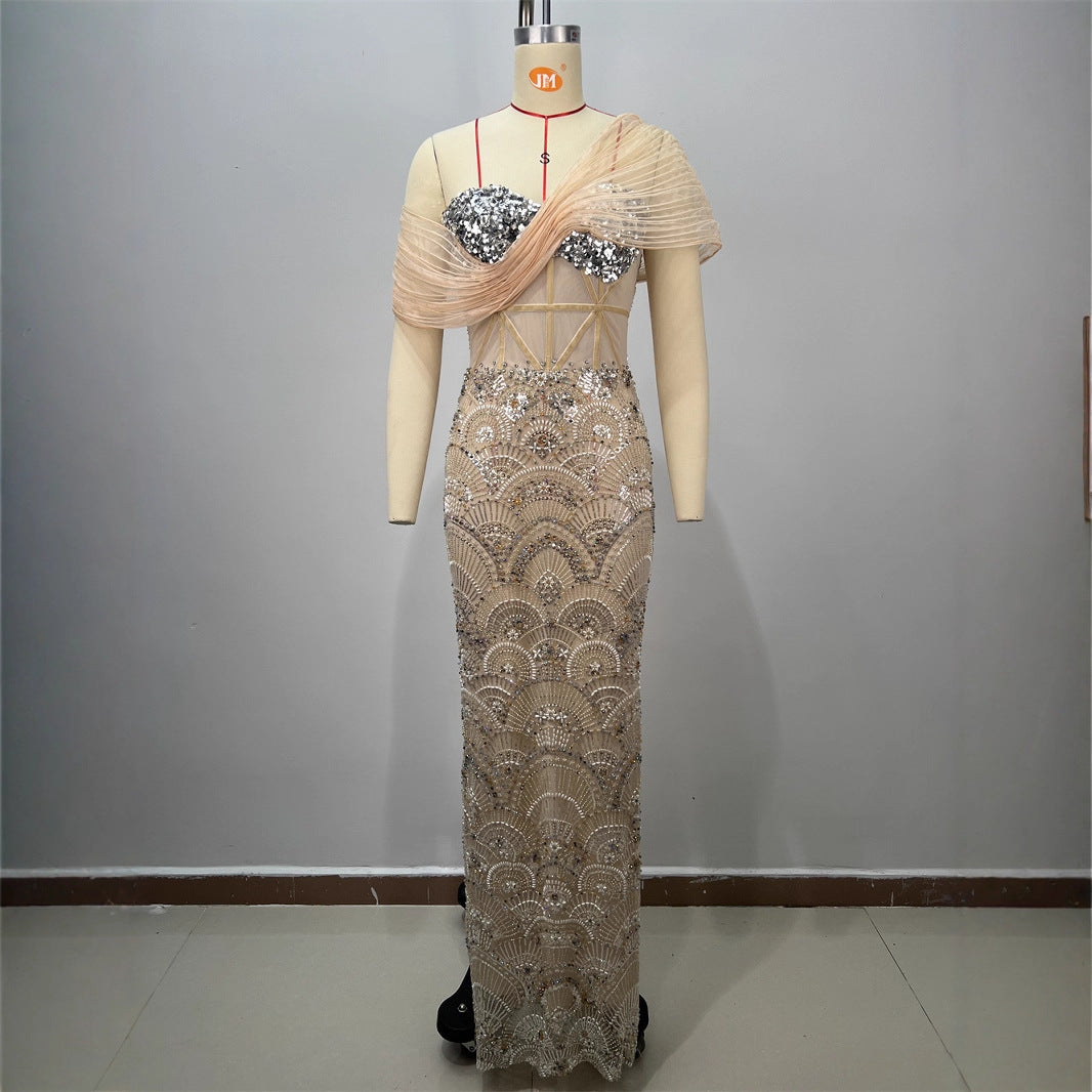 Elegant Sequin Mesh Dress