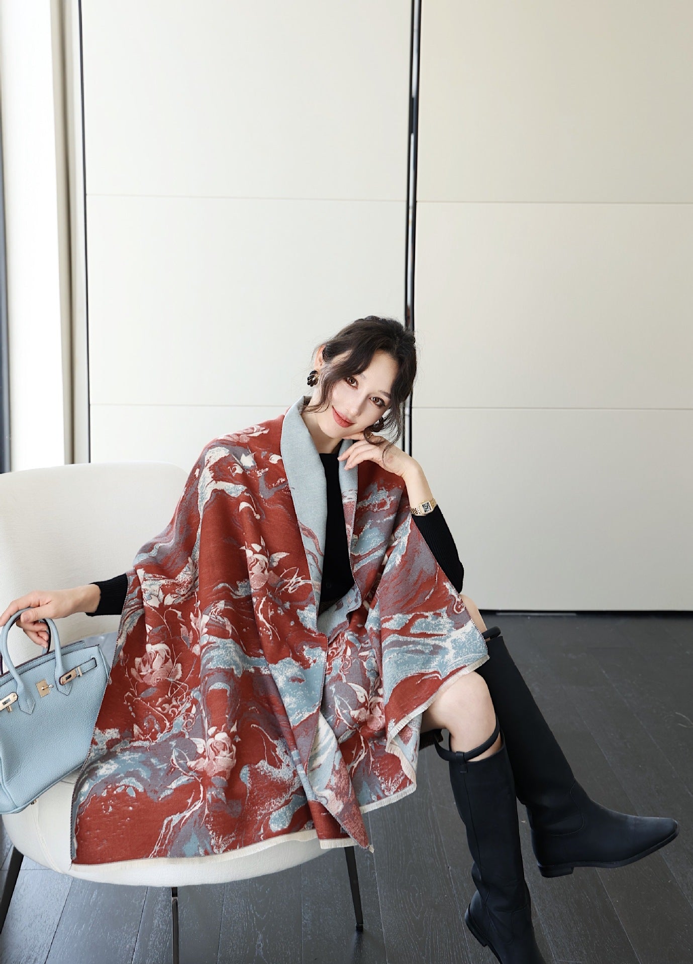 Autumn And Winter High Sense Office Shawl Dual-use Korean Style