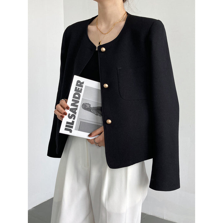 Parisian Chic Woolen Short Cardigan Jacket