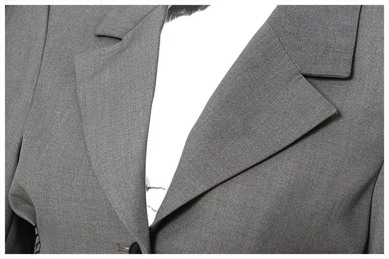 Women's Backless Lotus Leaf Hem Suit Waist Slim Coat Suit Top