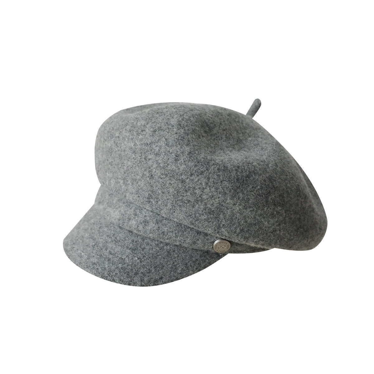 Gray Wool Beret Female Warm Knitted Hat