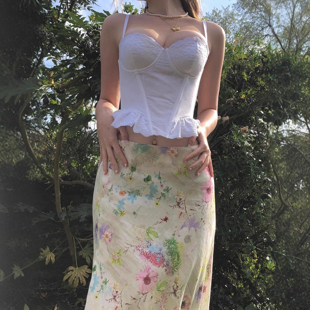 Sweet Girl Waist Slimming Long Fishtail Skirt