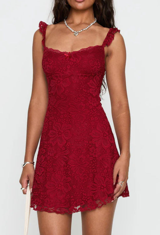 Sexy Dress Lace Sling Dress Pettiskirt Underdress