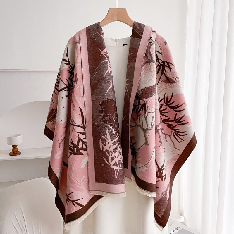 Warm Scarf Fashionable Outerwear Sweet Cute Double-sided Shawl