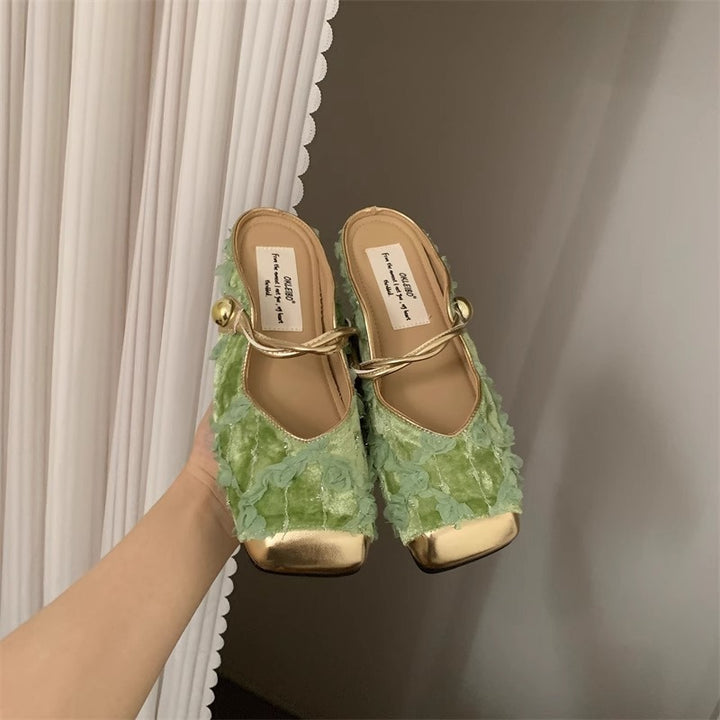 Soft Sole French  Elegant Retro Baotou Slippers