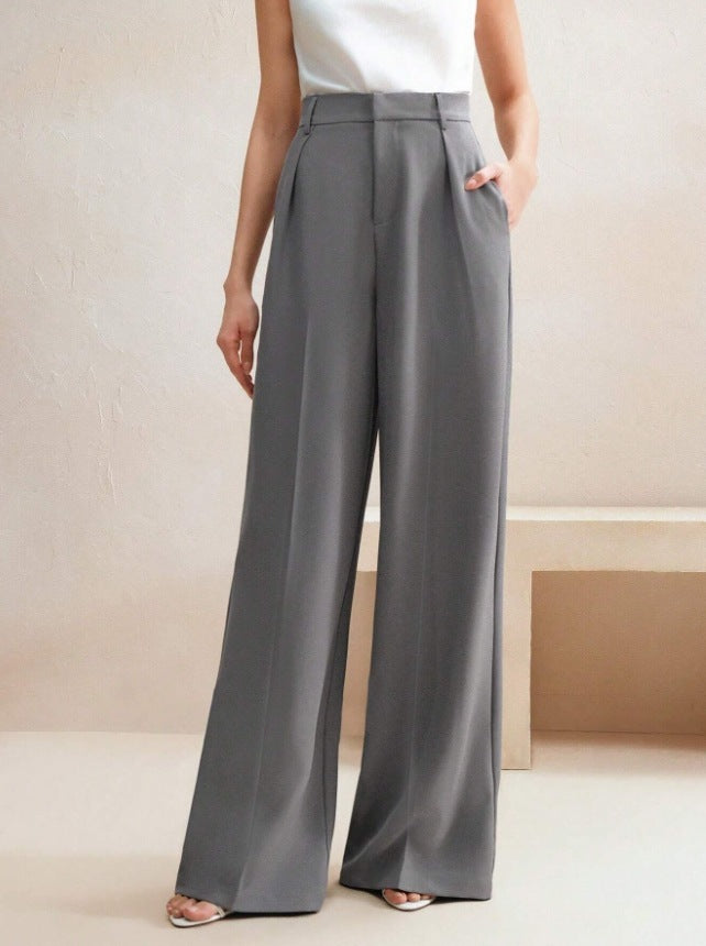 Women's Slimming Casual Draping Suit Pants Loose High Waist Wide Leg Trousers