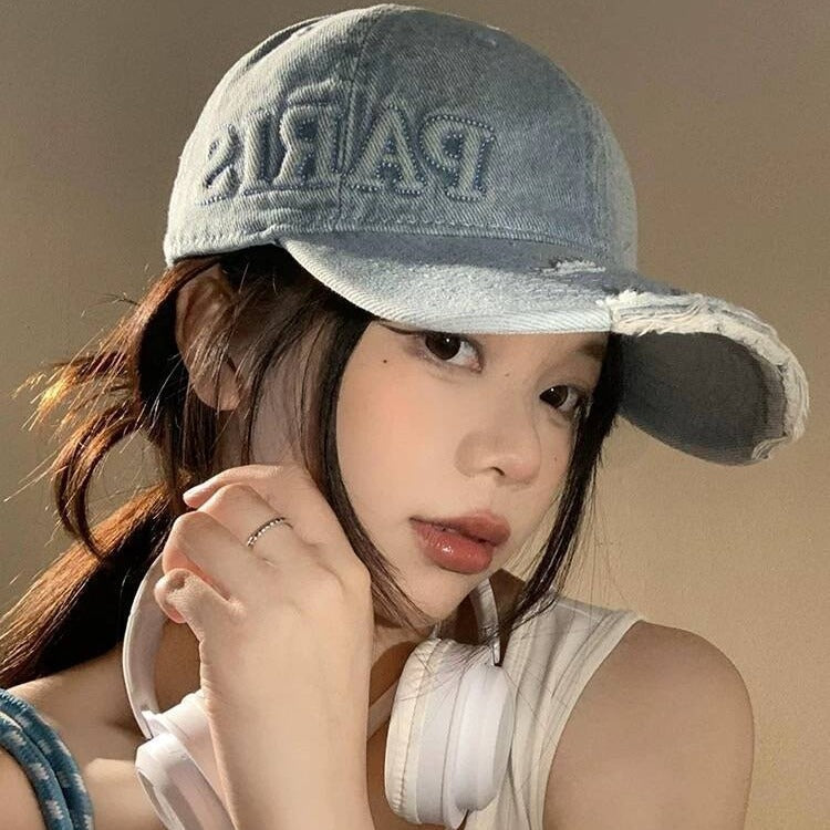Washed Denim Baseball Cap