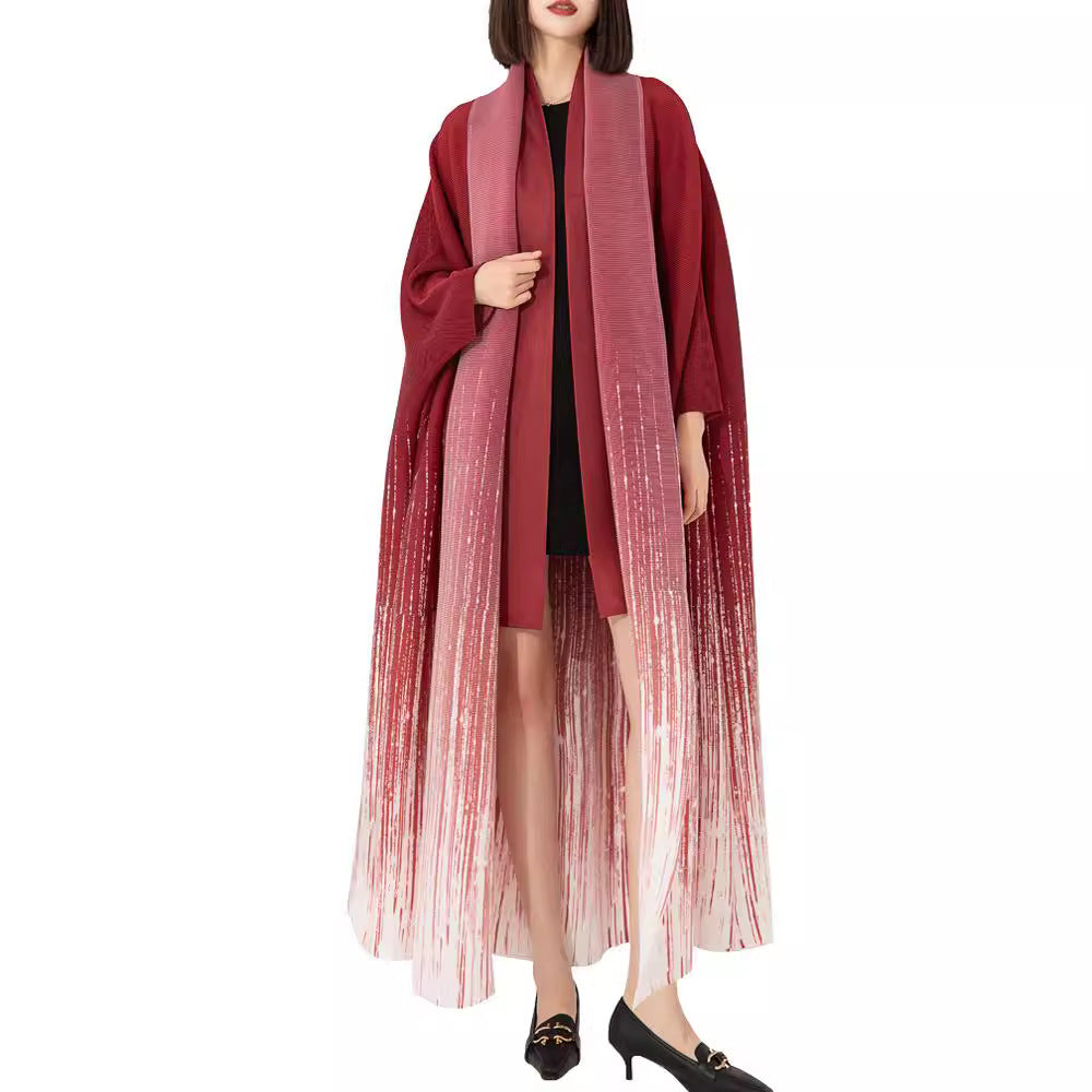 Chic Flow Bat Sleeve Gradient Coat