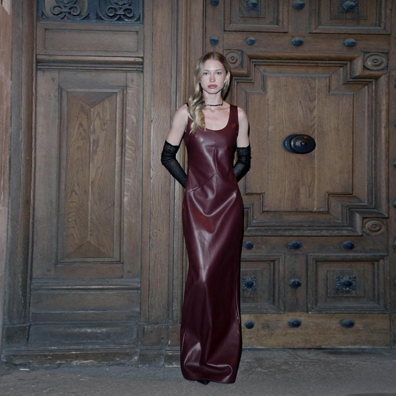 Luxury Leather Evening Dress