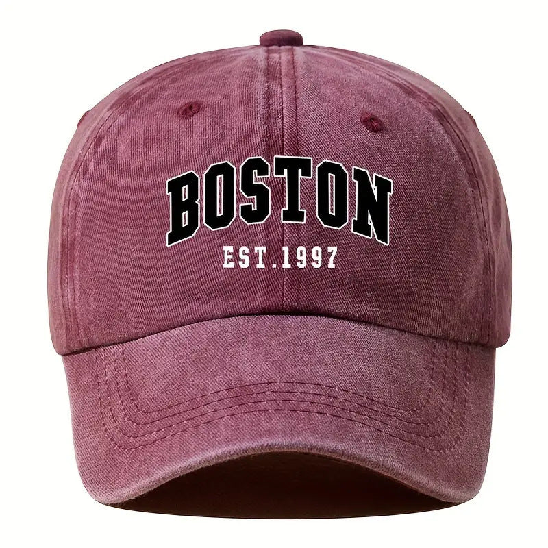 Washed Cotton Letter Baseball Cap