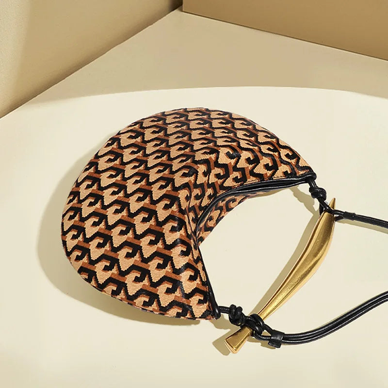 Elegant Cow Print Leather Shoulder Bag