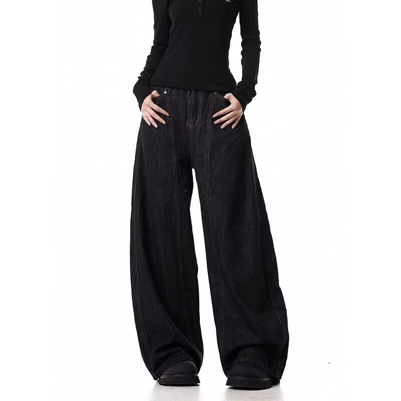 American Retro Machete Profile Fashion Brand Cowboy Loose Wide Leg Pants