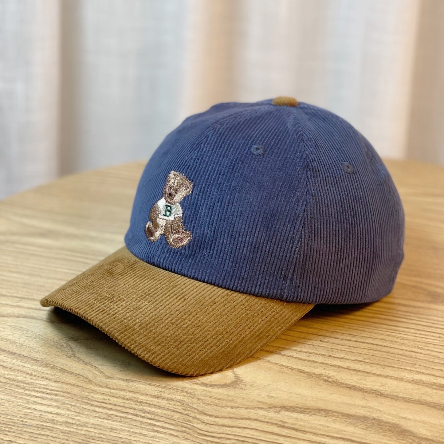 Color Matching Little Brown Bear Corduroy Peaked Cap