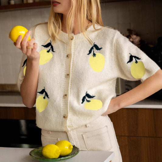 Lemon pattern knitwear sweater