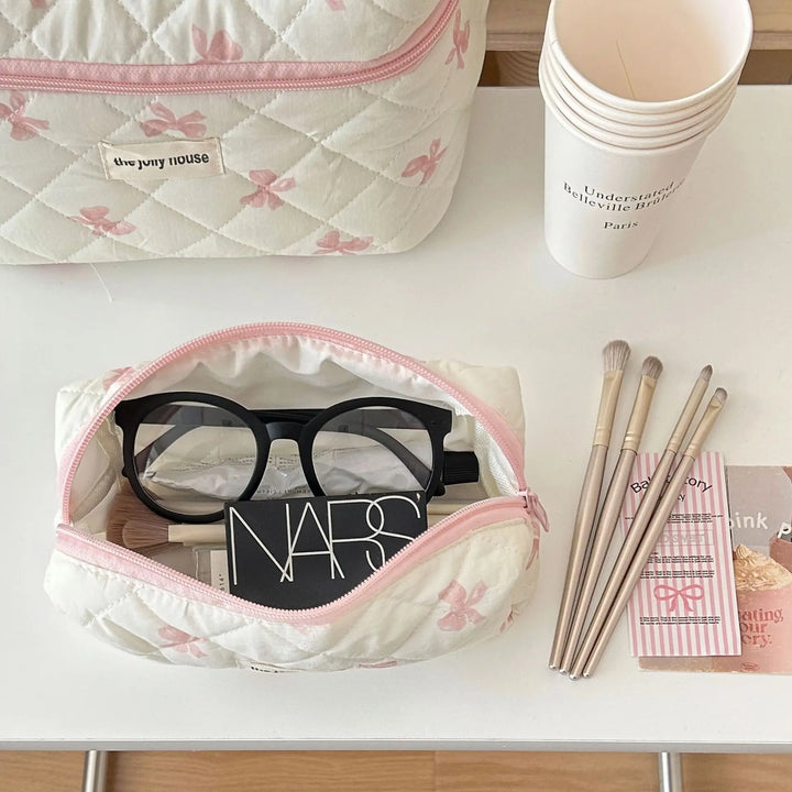 Cute Bow Flower Makeup Bag
