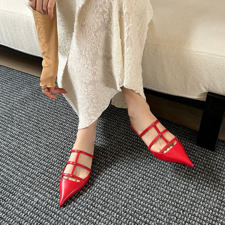 Modern Rivet-Embellished Heels
