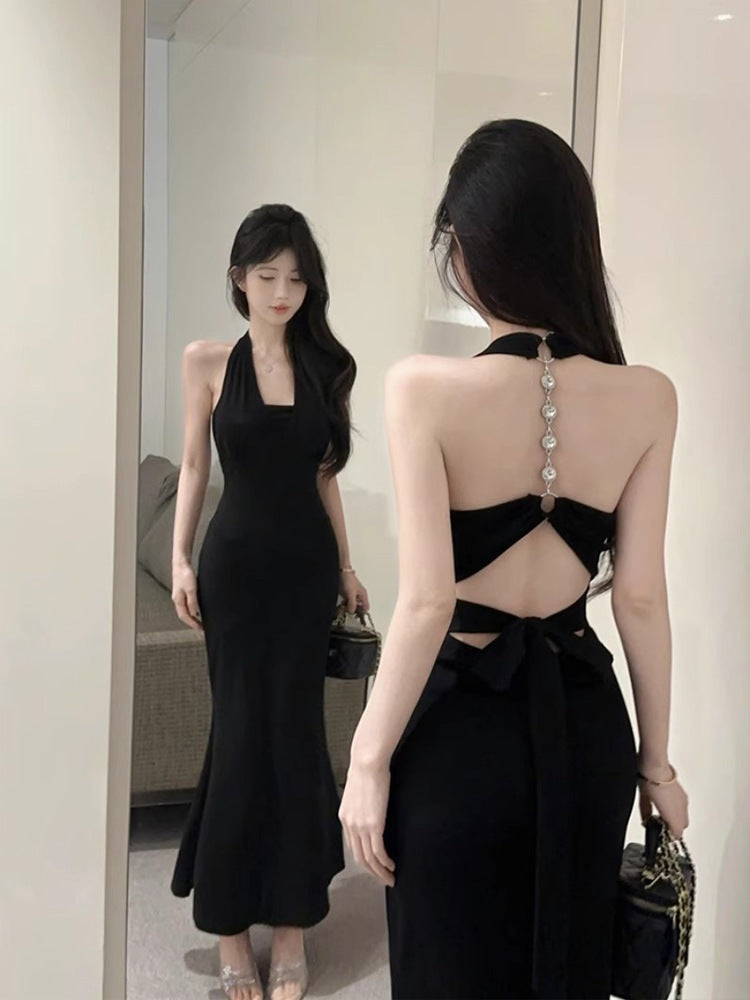 Chic And Beautiful Halter Strap Backless Sling Dress