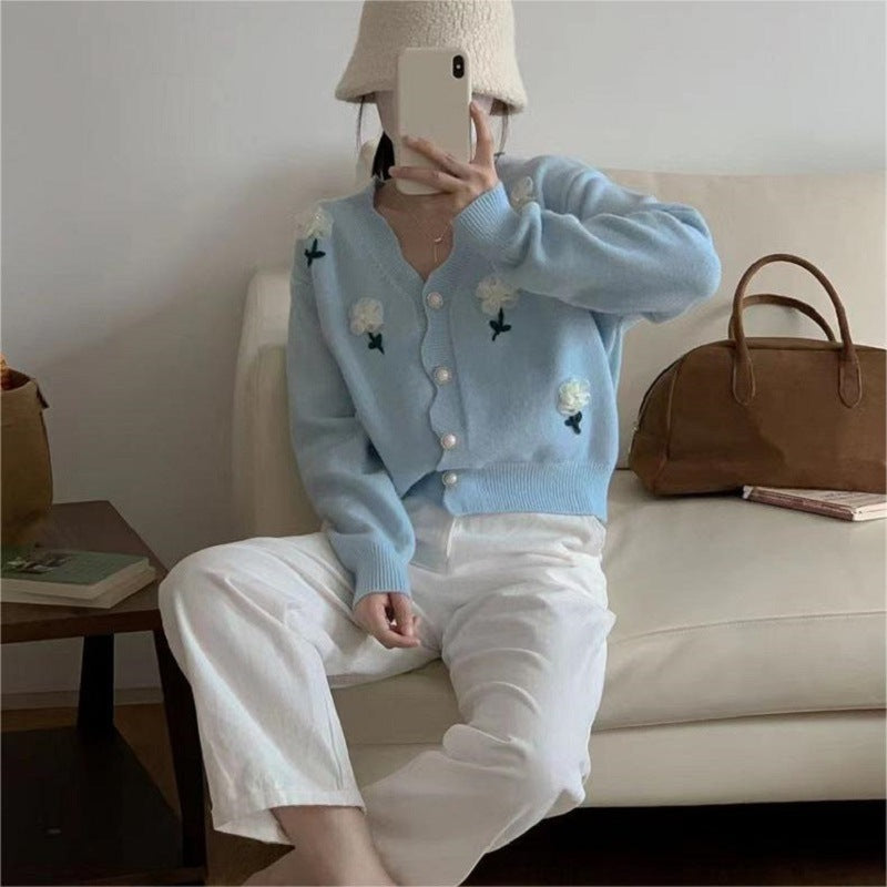 Flower Style Lace Collar Top