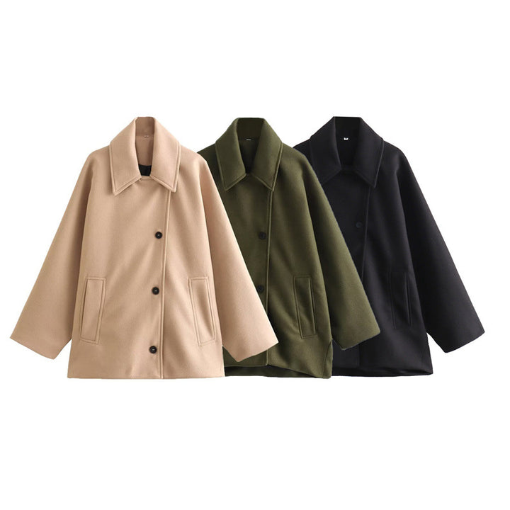 Everyday Luxe Khaki Lapel Jacket