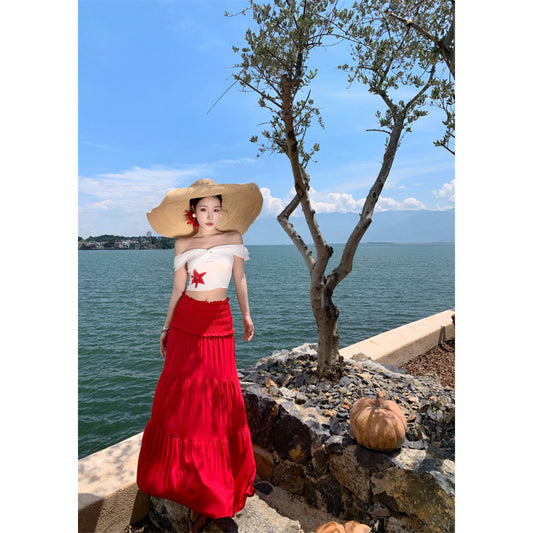 Ruffled Hem Skirt Outfit