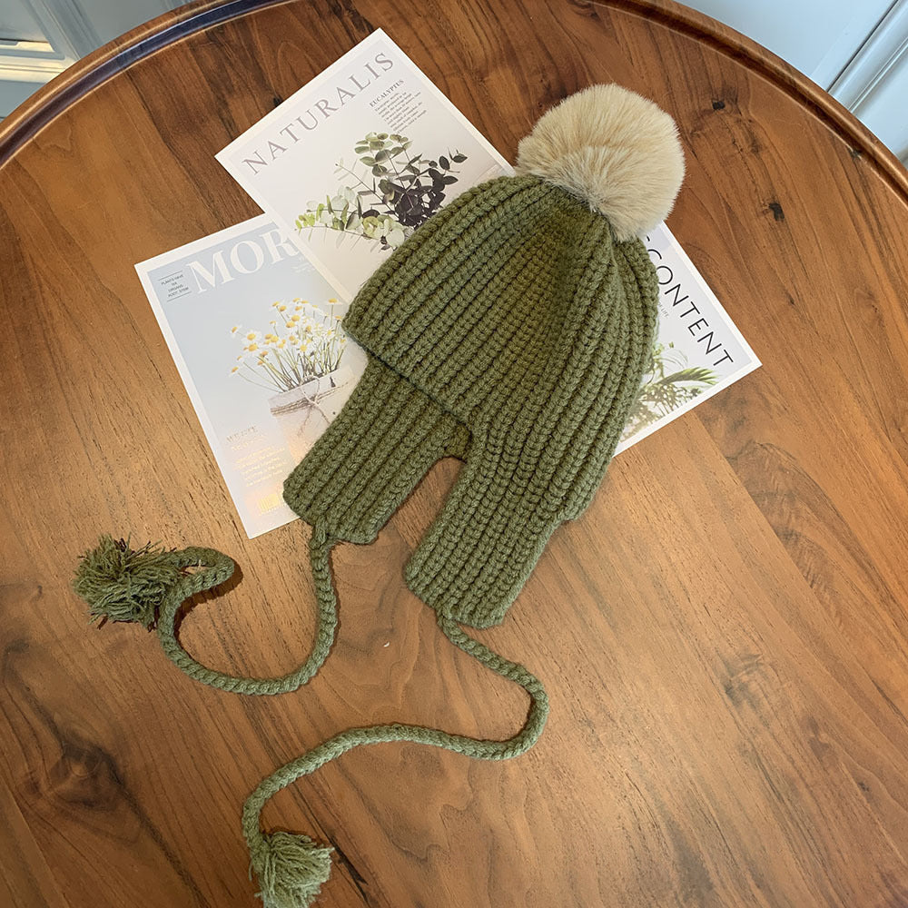 Warm Korean Style Ear Protection Parent-child Flying Baby Wool Men's And Women's Hats
