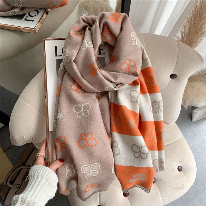 Double-sided Artificial Cashmere Scarf Thickened