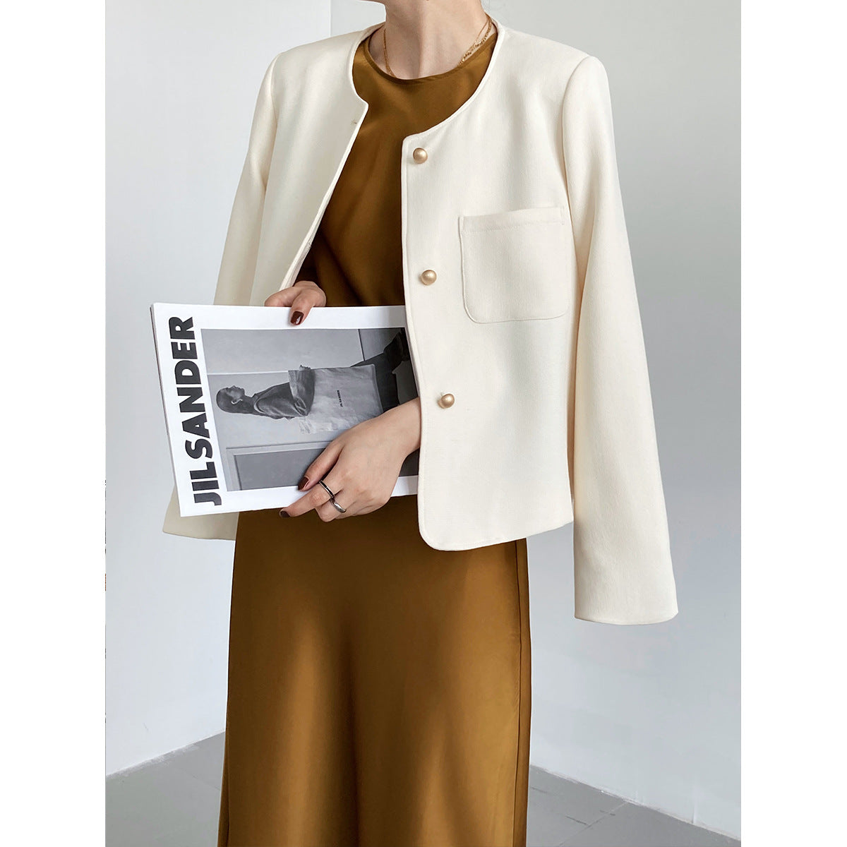 Parisian Chic Woolen Short Cardigan Jacket