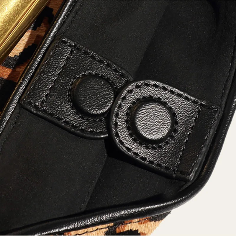 Elegant Cow Print Leather Shoulder Bag