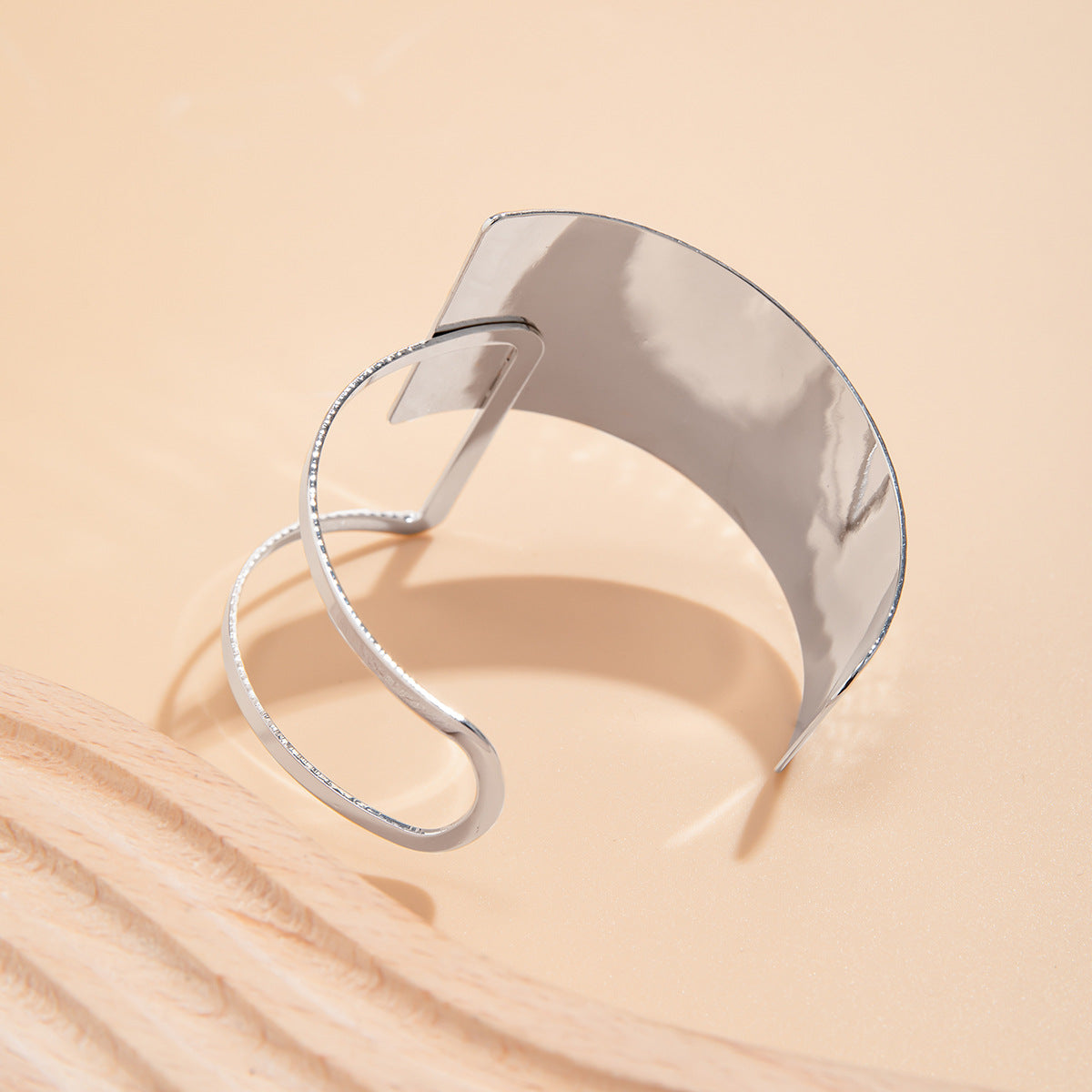 Geometric Ripple Cuff Bracelet