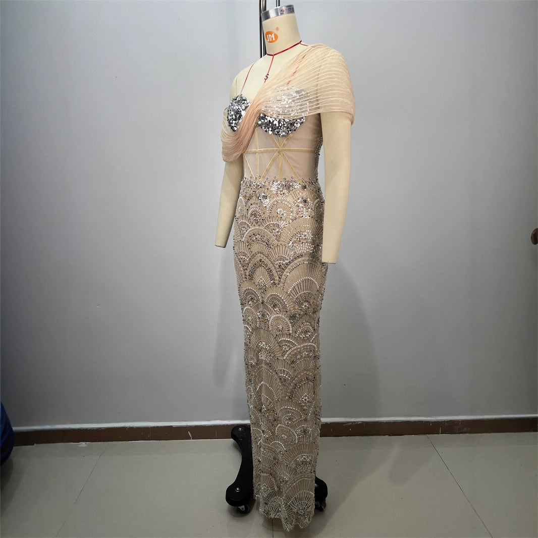 Elegant Sequin Mesh Dress