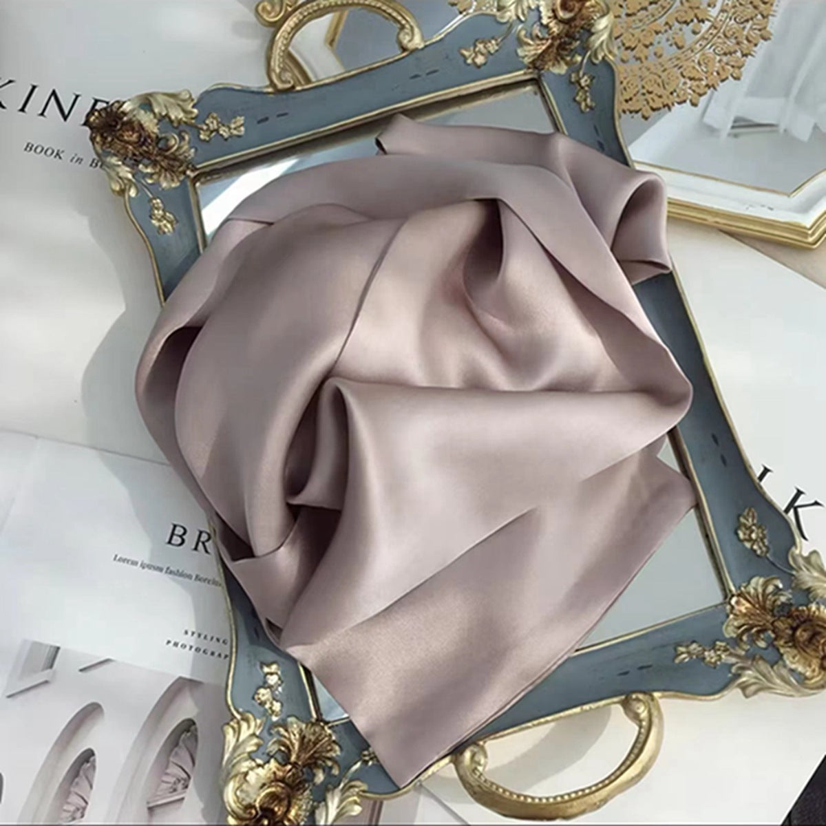 Fashion Women's Monochrome Double-layer Ribbon Scarf