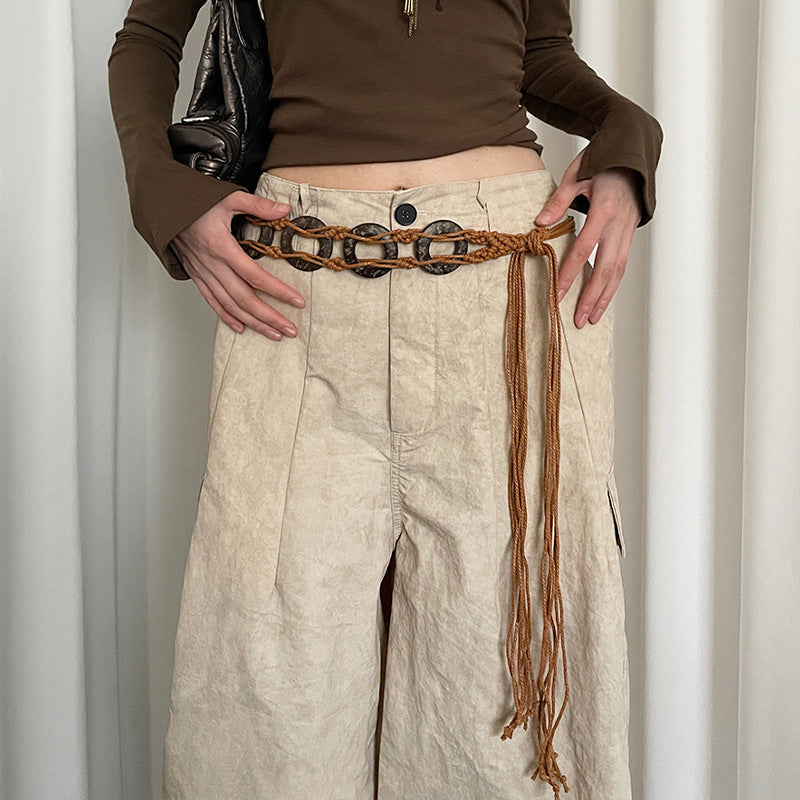 Retro Ethnic Style Ring Waist Strap