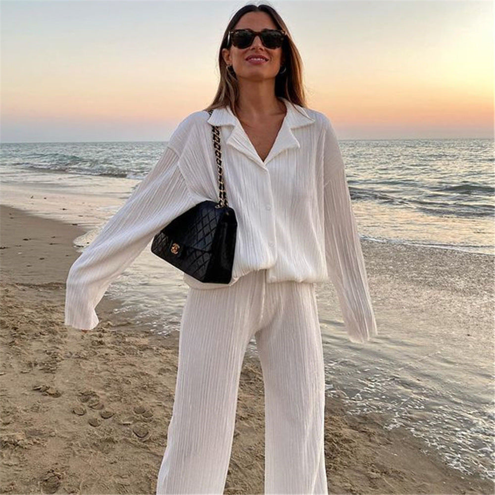 Shirt & Straight Leg Trousers Set