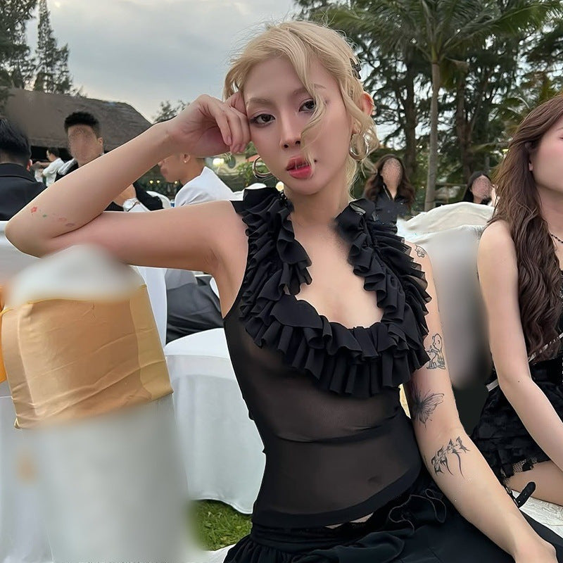 Slimming See-through Pullover Vest T-shirt