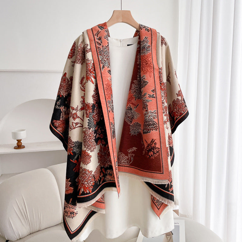 Warm Scarf Fashionable Outerwear Sweet Cute Double-sided Shawl