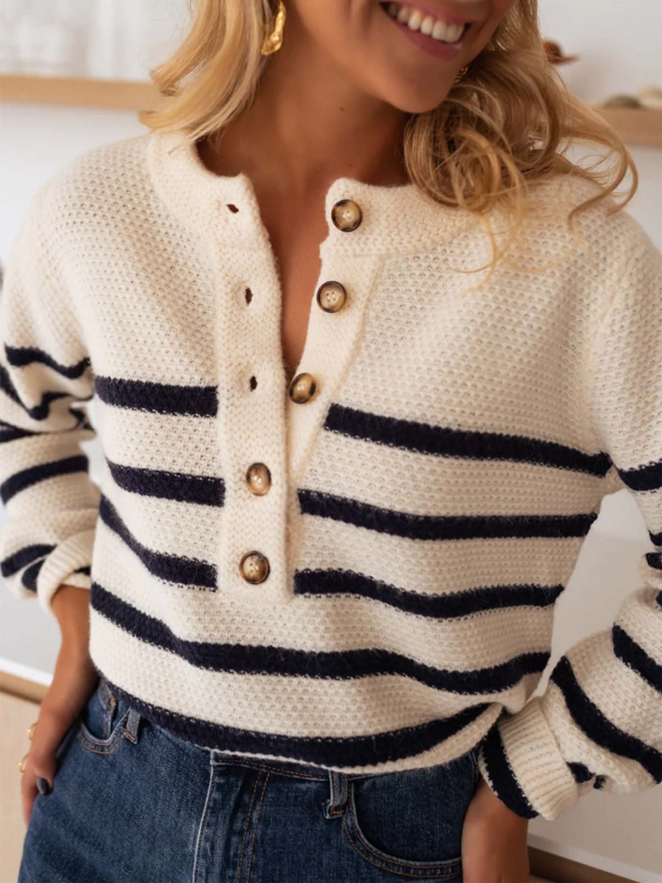 Striped cardigan sweater