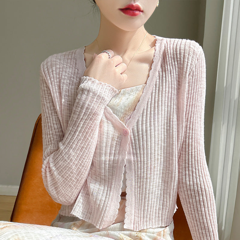 Women's Thin Coat Summer With Suspenders Outerwear Cover-up