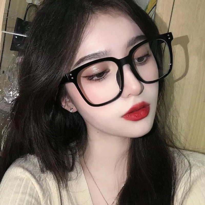 Internet Celebrity Vintage With Large Rims Glasses Women's Korean-style Ins Round Face