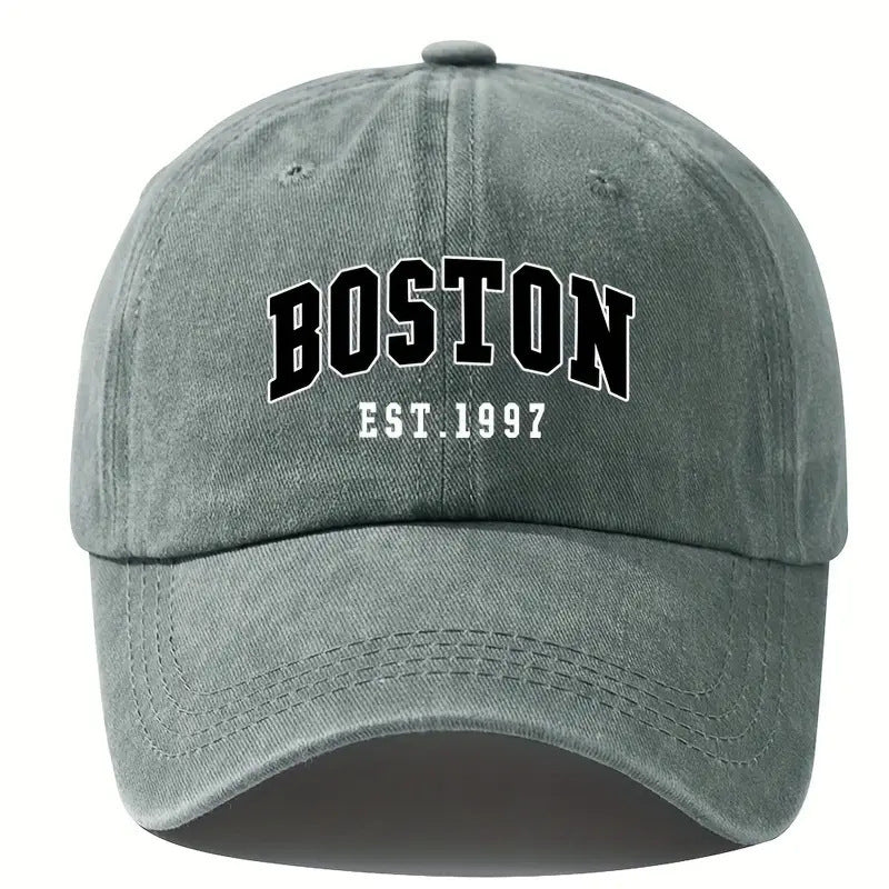 Washed Cotton Letter Baseball Cap